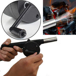 BBQ air blower fan showcasing its portable design and robust construction.