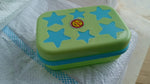 Close-up of the star-shaped self-design on the soap case holder.