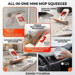 Mini Foldable Desktop Mop For Kitchen – Self‑Squeeze Sponge Mop for Wet & Dry Use – Portable Cleaning Tool – Kitchen, Bathroom, Glass, Living Room (1 Squeeze Handle + 2 Sponge Head)