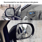 A car driving in rainy conditions, showcasing the effectiveness of the anti fog mirror film for clear vision.