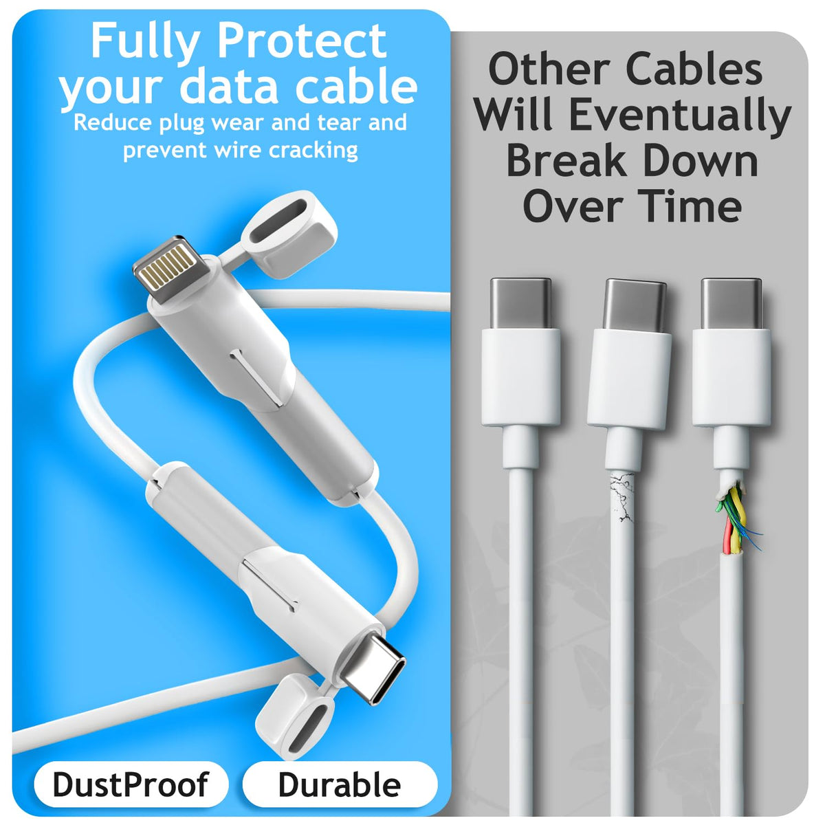 Sounce Type C Cable End Protector Silicone Cap, Grey