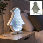 LED Penguin Infinity Mirror Light for Room Decor and Shelf