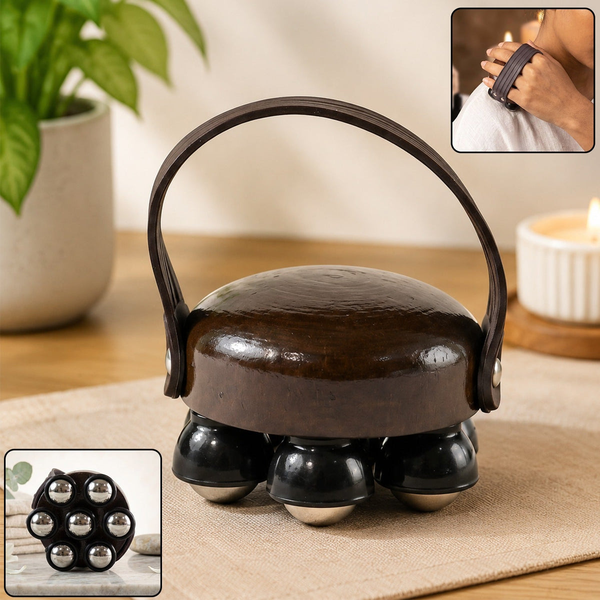 Handheld Roller Body Massager with Hand Strap for Full Body
