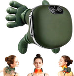 Neck & Shoulder Massager with Heat, Wireless Portable Shiatsu Back Massager, 4D Deep Tissue Kneading Electric Massage Machine, Human Hand Simulation for Neck Pain Relief, Muscle Relaxation Device for Home Office Travel (Green)