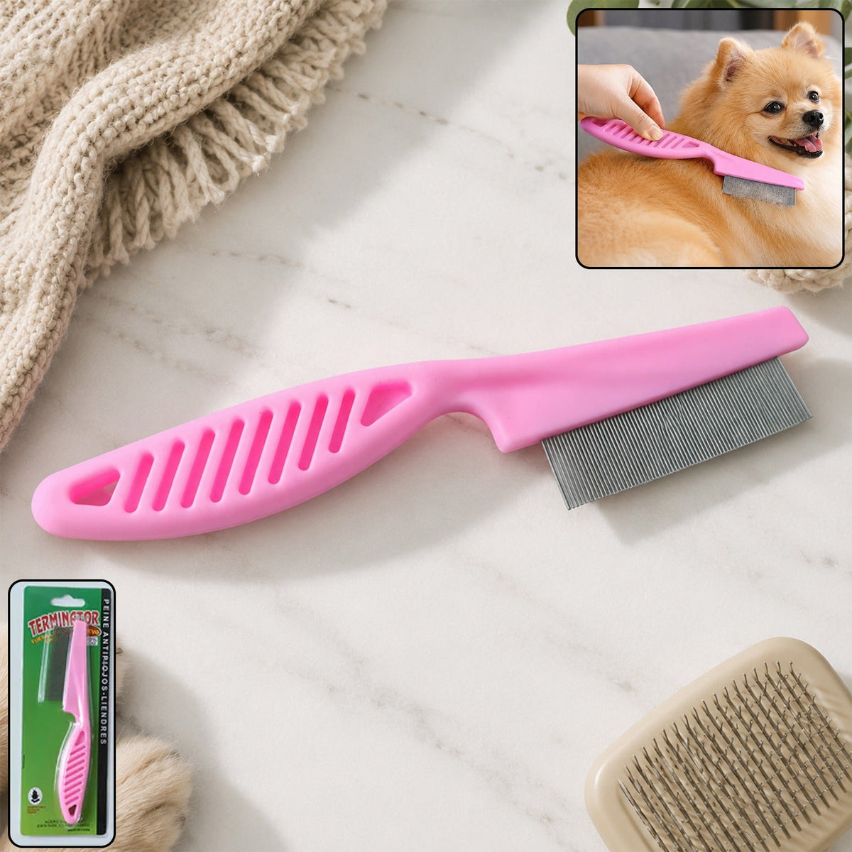 Dog Hair Remover Comb Pet Grooming Shedding Tool Fur Cleaning Brush