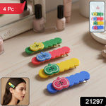 Set of 4 colorful apple-shaped hair clips for girls and kids hair accessories
