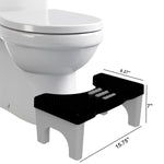 Size comparison showing portable toilet potty stool compactness