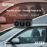 Durable ABS plastic triple fan car ventilator for heat and odor removal