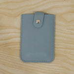 Live photo of PU leather snap button card holder wallet