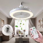 Retractable blade ceiling fan lamp with remote for bedrooms