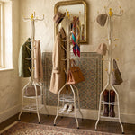 Metal Floor Standing Coat Rack Stand with Bottom Storage Shelf