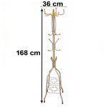 Metal Floor Standing Coat Rack Stand with Bottom Storage Shelf