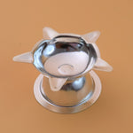Lotus design stainless steel diya perfect for daily puja and festive rituals