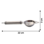 Stainless steel egg separator utensil used for separating egg whites