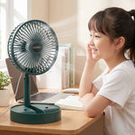 USB Powered Adjustable Height Table Fan for Desk Home and Office.