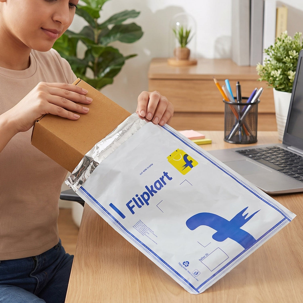 Flipkart Courier Bags 6 x 8 Inch Pack of 100 Tamper Proof Polybags