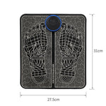 Dimensions illustration of EMS Foot Massage Therapy Mat showing length and width