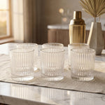 Crystal drinkware set with ribbed style suitable for all occasions