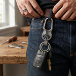 Stylish metal keychain supporting multiple keys with lock mechanism