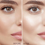 Close-up of shimmering highlighter powder for soft blend finish