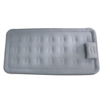Side view of portable inflatable air mattress demonstrating strong pressure resistance
