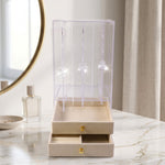 Acrylic earring holder box with two storage drawers