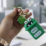 Trash Can Keychain – Durable Plastic Mini Recycle Bin Charm