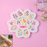 DIY beading jewellery making kit with colorful beads for kids