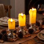 Close up of the flickering LED flame tip