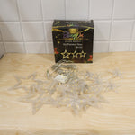 Live photo of white star LED string light set