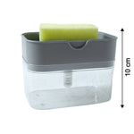 Diagram illustrating the dimensions of the liquid soap dispenser.