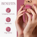 Matte finish on nails with vibrant pink color from Mattify Nail Paint