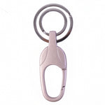 Side profile of sleek, durable metal keychain
