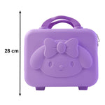 Close-up of zip-around closure on kids bear hard shell carry case