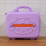 Back view of kids bear-shaped hard shell carry case showing smooth surface