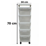 Portable plastic drawer organizer with wheels for clothes and toys