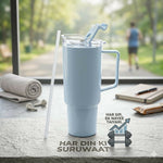 Toony Tumbler with reusable straw and ergonomic handle for hydration