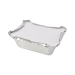 Disposable aluminium foil food boxes with tight crimp seal lids