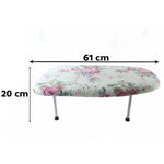 Mini ironing board with sturdy legs for desk and bed use