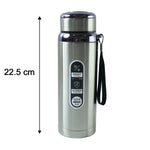 Insulated travel water bottle with strap