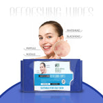 Open pack of Beautiful Basics Gentle Face Wipes, showing the moist texture.