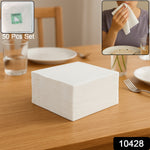 Ultra absorbent white paper napkins for wiping spills and hands.