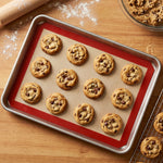 Flexible and reusable silicone baking sheets for oven cooking