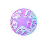 Detailed view of the Bouncy LED Ball's surface, with lights glowing from within.
