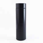 Compact 500ML black water bottle with touchscreen LED temperature indicator