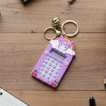 Kuromi digital calculator keychain side view showing slim design