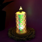 Battery-powered flameless LED candles arranged for festive ambiance