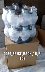 Lifestyle shot of the revolving spice rack enhancing a modern Indian kitchen.