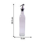 Dimensions of glass oil dispenser bottle in millimeters