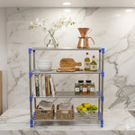 Assembled 4-layer shoe rack organizer viewed from an angle